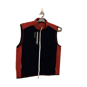Ralph Lauren Vest RLX Mens XL Navy‎ Red Golf Full Zip Wicking Performance